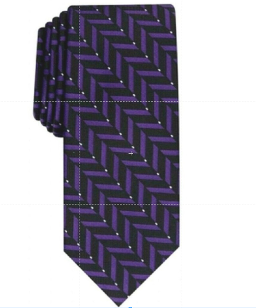 Alfani Tie Men's Purple Black Geometric Devon Geo Pattern Classic Neckwear New